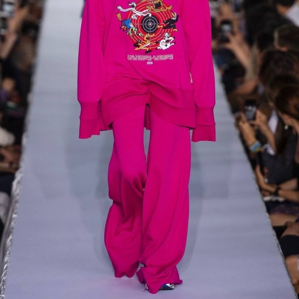 Vetements Logo Printed Flared Sweatpants